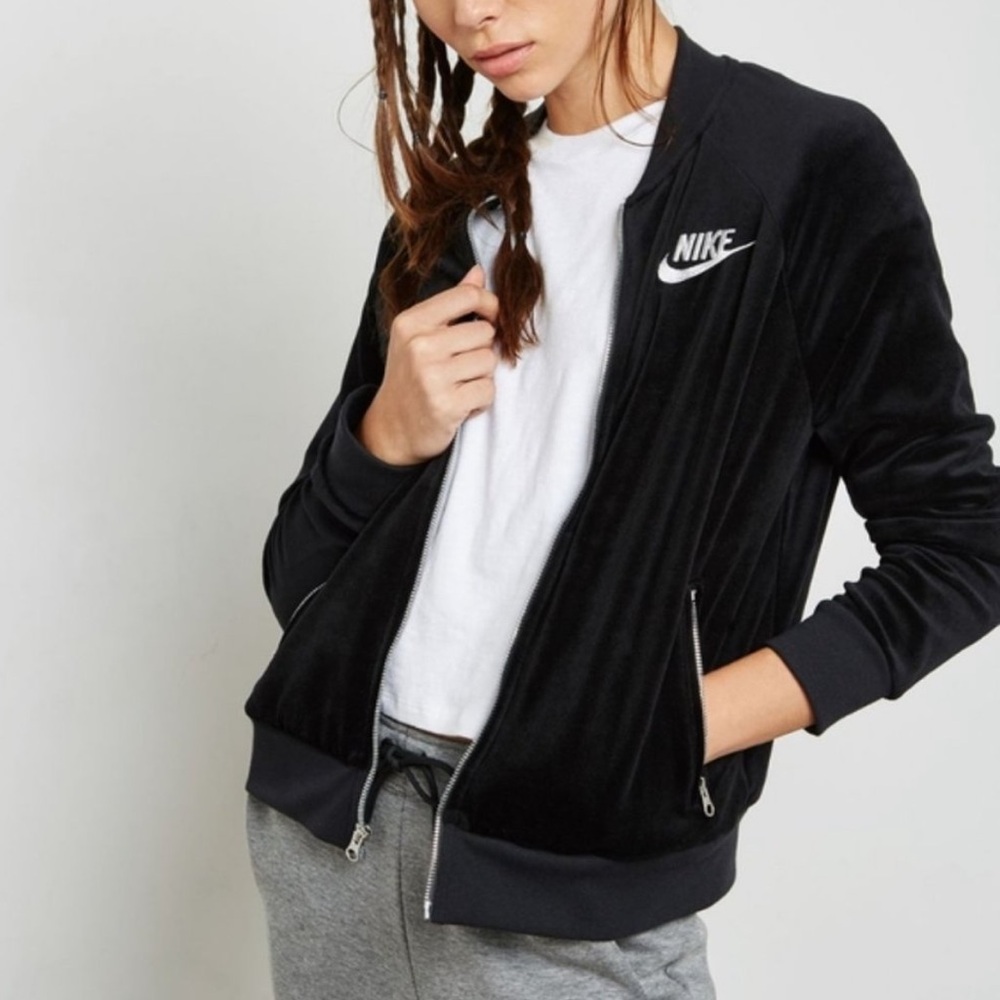 NIKE Velour velvet Track Y2K 90s Full Zip Jacket small